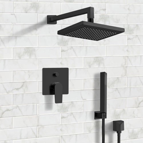 Matte Black Shower System with 8